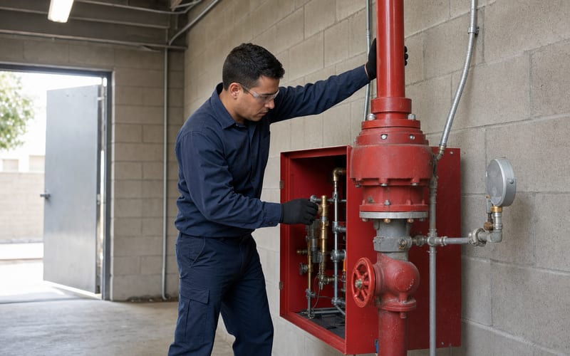 Pre-action valve assembly with its release panel